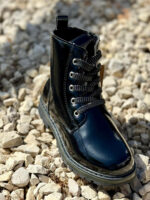 מגפוני עור לילדות אלגנט שחור